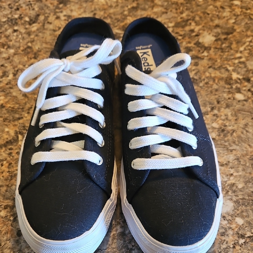 Keds Navy Canvas Sneakers with White Laces